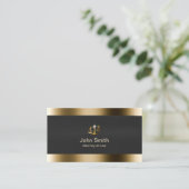 Professional Gold Border Lawyer Visitekaartje (Staand voorkant)