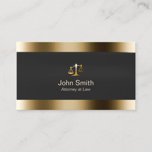 Professional Gold Border Lawyer Visitekaartje (Voorkant)