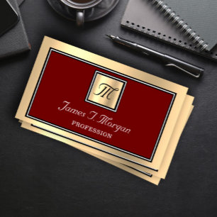 Professional Gold bruine maroon VIP gegoten monogr Visitekaartje