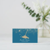 Professional Gold Confetti Glitter Broom Visitekaartje (Staand voorkant)