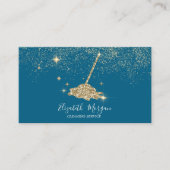 Professional Gold Confetti Glitter Broom Visitekaartje (Voorkant)