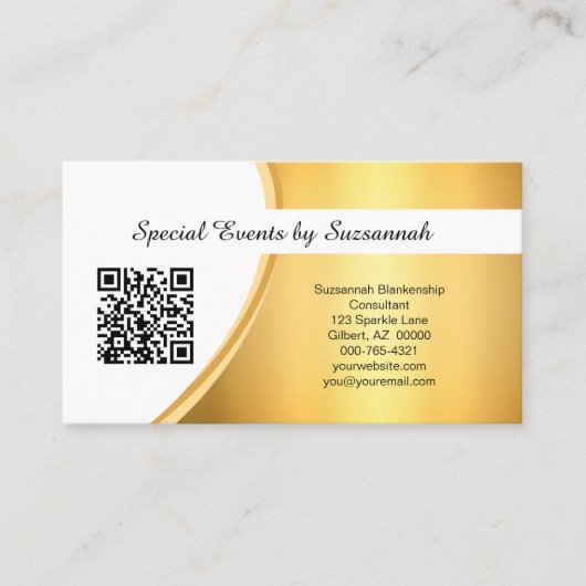Professional Gold Custom Photo QR Code Visitekaartje (Voorkant)