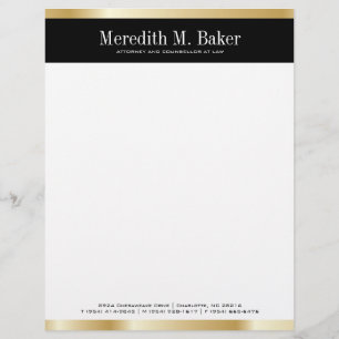 Professional Gold en zwarte briefhoofd Ontwerp