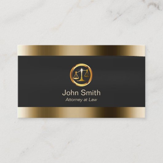 Professional Gold Justice Scale Attorney Visitekaartje (Voorkant)