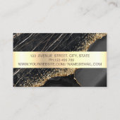 Professional Gold Stripe Black Marble Sequins Visitekaartje (Achterkant)