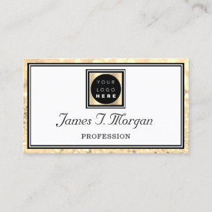Professional Gold White Glitter Lijst Logo VIP Visitekaartje
