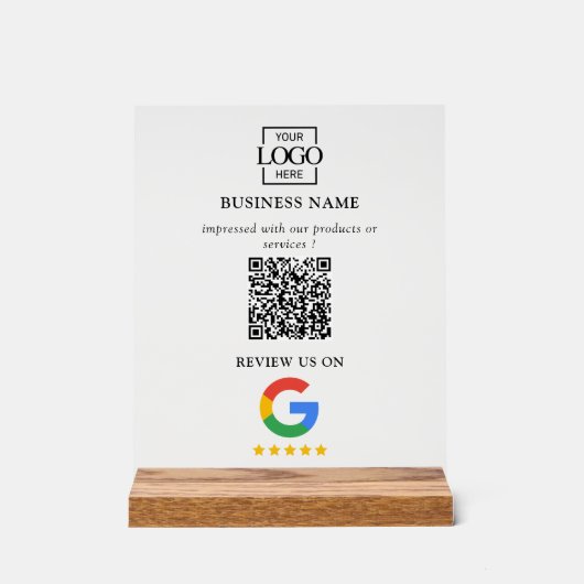 Professional Google Reviews QR Code Business Logo (Recto)