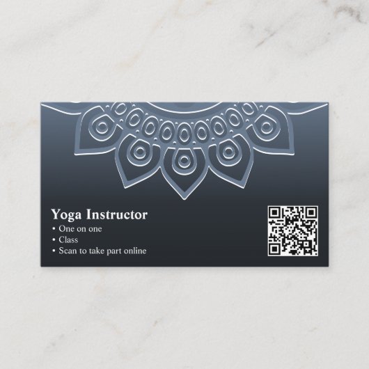 Professional Gray Mandala Yoga Visitekaartje Klantenkaartje (Voorkant)