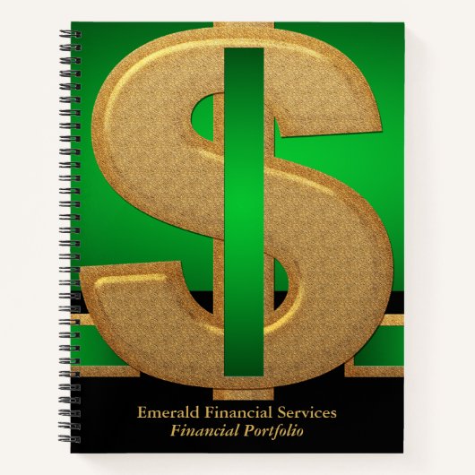 Professional Green| Gold Dollar Financial Services Notitieboek (Voorkant)