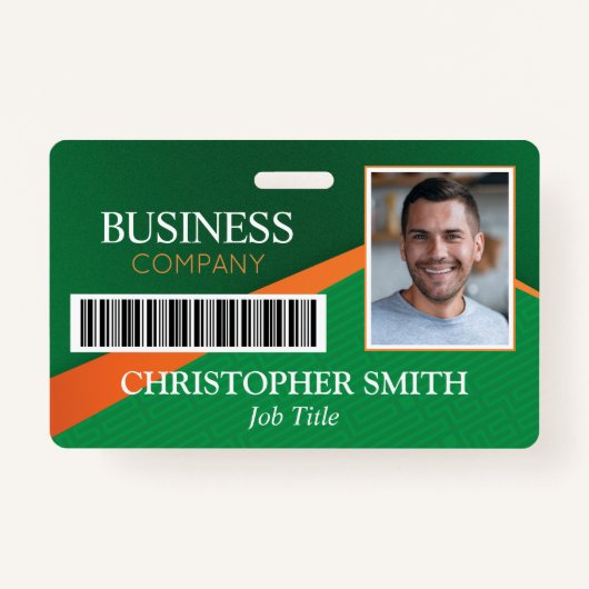 Professional Green Staff ID Badge (Devant)