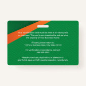 Professional Green Staff ID Badge (Achterkant)