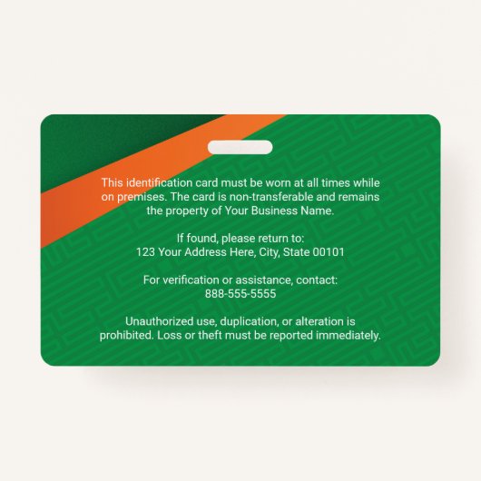 Professional Green Staff ID Badge (Dos)
