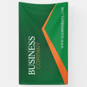 Professional Green with Orange Stripe Business Spandoek (Verticaal)