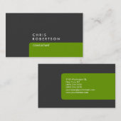 Professional Grey Green Stripe Visitekaartje (Voorkant / Achterkant)