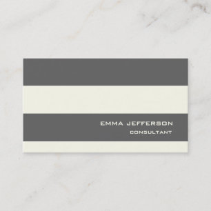 Professional Grey Ivory Stripes Trendy Style Visitekaartje