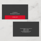 Professional Grey Red Stripe Visitekaartje (Voorkant / Achterkant)