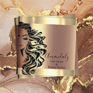 Professional Hair Salon Makeup Lash Roos Square Vierkante Visitekaartje