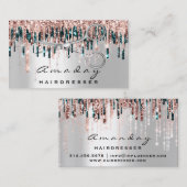 Professional Hairdresser Silver Scissors Roos Drip Visitekaartje (Voorkant / Achterkant)