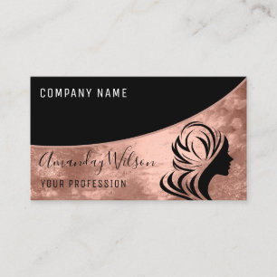 Professional Hairdresser Stylist Logo Roos Elegant Visitekaartje
