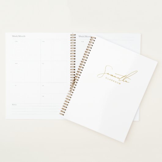 Professional Handwritten Gold Script Typography Planner (Display)