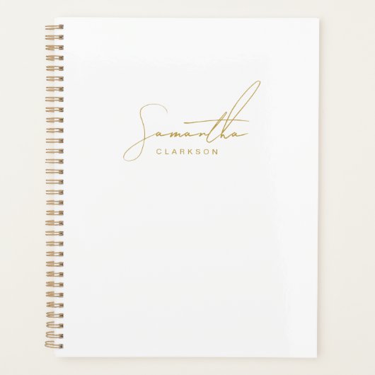 Professional Handwritten Gold Script Typography Planner (Voorkant)