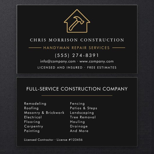 Professional Handyman & Builder Visitekaartje