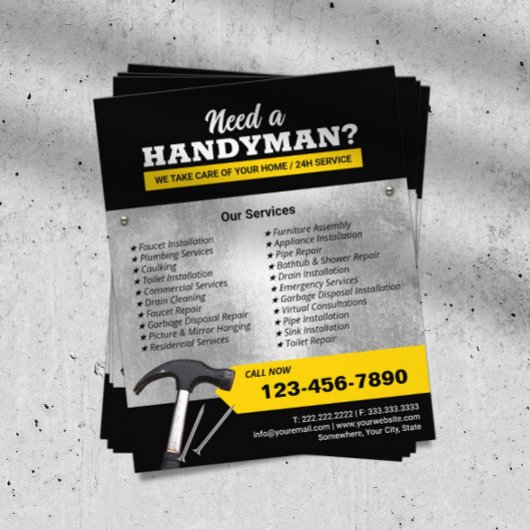 Professional-handymanstop- en reparatieservice flyer