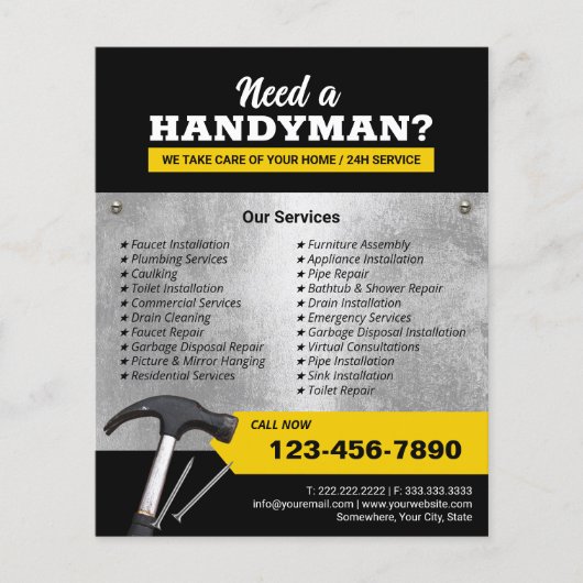 Professional-handymanstop- en reparatieservice flyer (Voorkant)