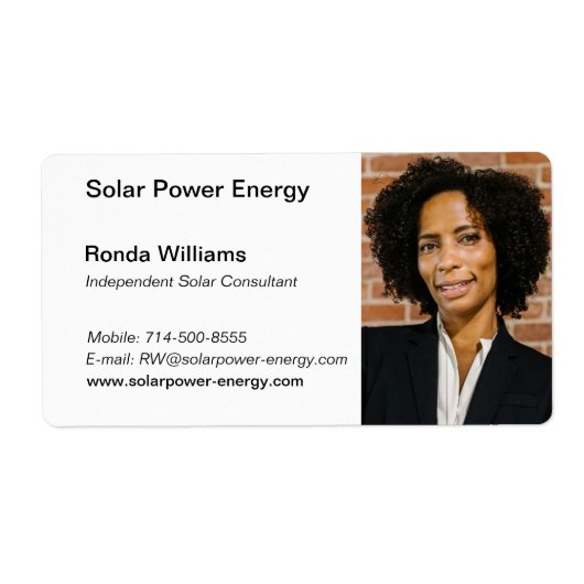 Professional HeadShot Visitekaartje Etiket (Voorkant)