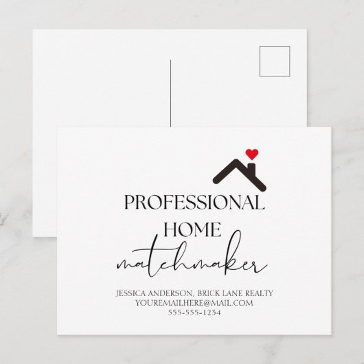 Professional Home Matchmaker Real Estate Briefkaart (Voorkant / Achterkant)