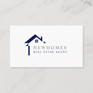 Professional Home Real Estate Agent Logo Navy Blue Visitekaartje