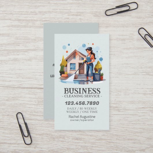 Professional House Cleaning Service Housekeeping Visitekaartje (Voorkant / Achterkant in situ)