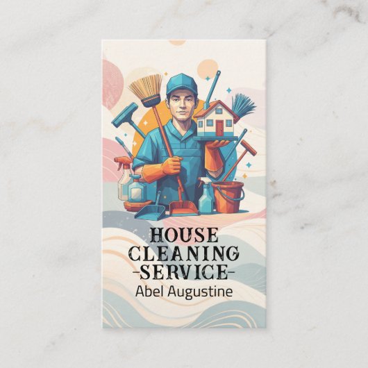 Professional House Cleaning Service Housekeeping Visitekaartje (Voorkant)