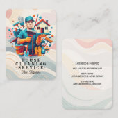Professional House Cleaning Service Housekeeping Visitekaartje (Voorkant / Achterkant)