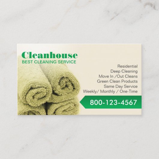 Professional House Cleaning Service Visitekaartje (Voorkant)