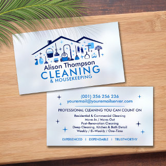 Professional House Cleaning Services Business Card Visitekaartje