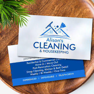 Professional House Cleaning Services Business Card Visitekaartje