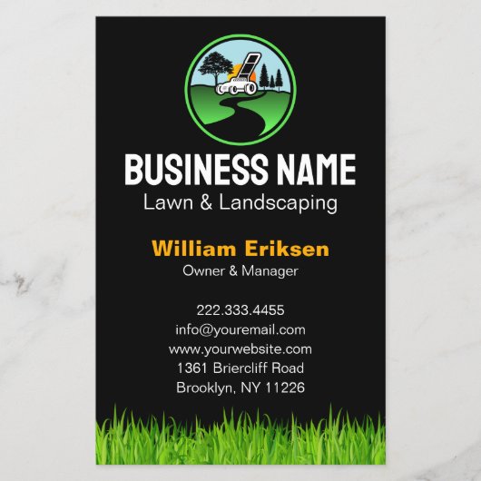 Professional Landscaping Grass Mowing Service Flyer (Voorkant)