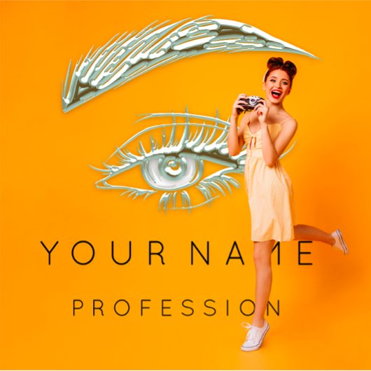 Professional Lashes Brows Makeup Logo Blue Aqua Visitekaartje