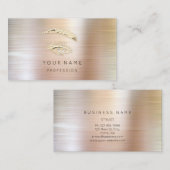 Professional Lashes Brows Makeup Logo Gold geborst Visitekaartje (Voorkant / Achterkant)