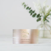 Professional Lashes Brows Makeup Logo Gold geborst Visitekaartje (Staand voorkant)