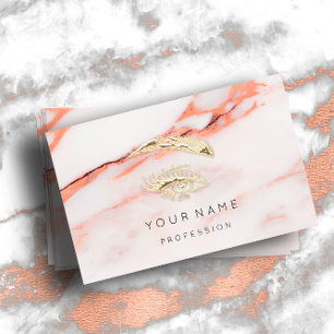 Professional Lashes Brows Makeup Logo Gold Marble Visitekaartje
