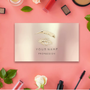 Professional Lashes Brows Makeup Logo Gold Roos Visitekaartje