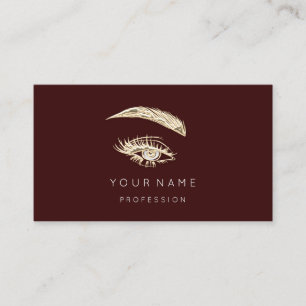 Professional Lashes Brows Makeup Logo gouden maroo Visitekaartje