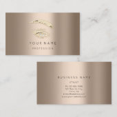 Professional Lashes Brows Makeup Logo Roos Blush Visitekaartje (Voorkant / Achterkant)