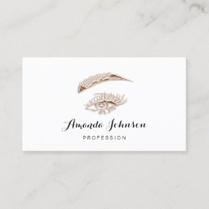 Professional Lashes Brows Makeup Logo White Visitekaartje
