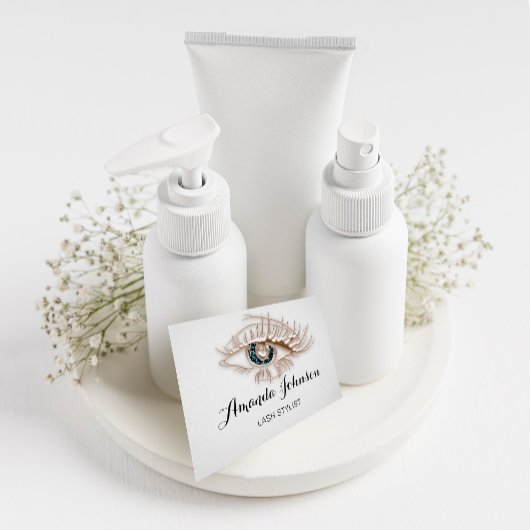 Professional Lashes Brows Makeup Logo White Visitekaartje