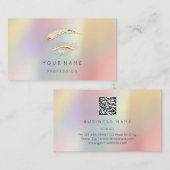 Professional Lashes Brows Makeup QR LOGO Visitekaartje (Voorkant / Achterkant)