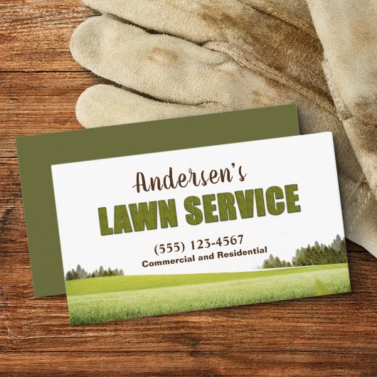 Professional Lawn Grass Landscaping Yard Service Visitekaartje