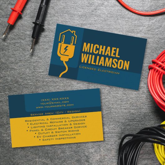 Professional Licensed Electrician Electrical Work Visitekaartje